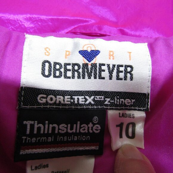 VTG OBERMEYER Snow Ski Suit One Piece NEON Insulated 80s Rad Clown Gaper Day 10 - Picture 10 of 13